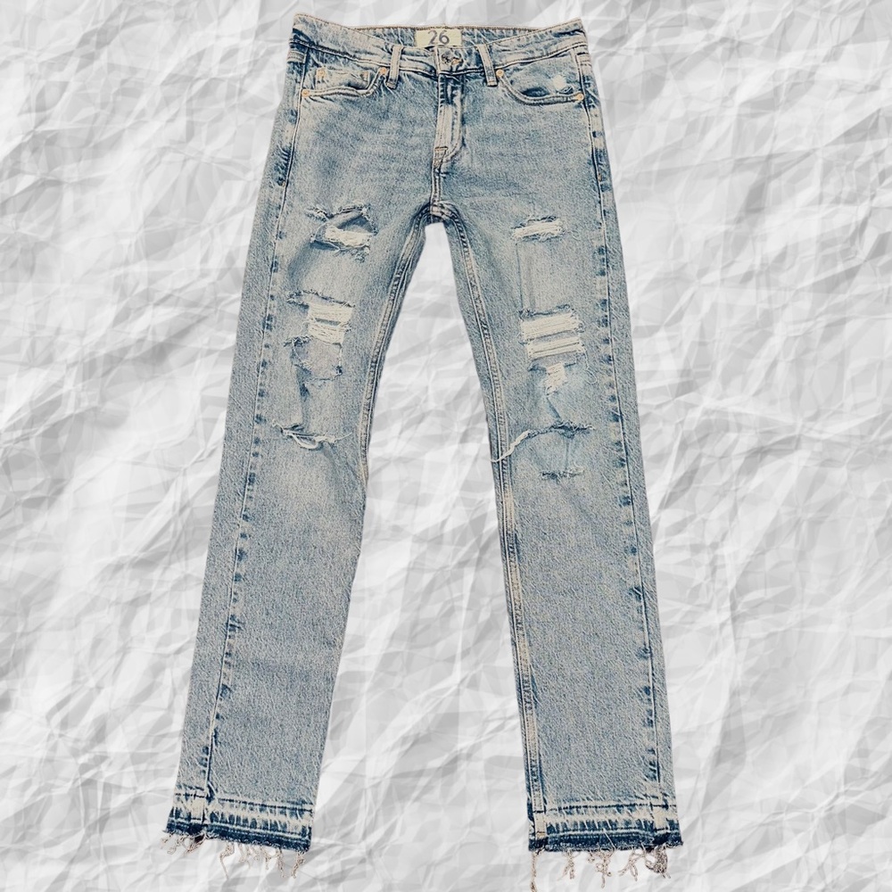 We‎ The Free/Free People Distressed Fray Hem Stretch Size 26(28X30) Mid rise